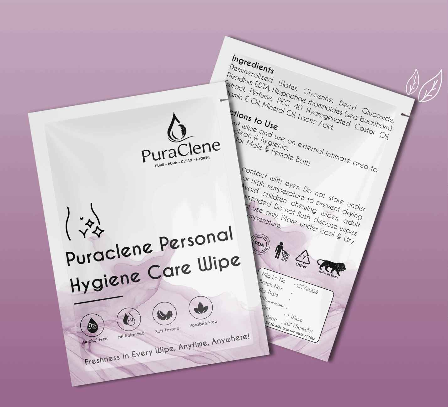 Puraclene Personal Hygiene Care (50 Pcs)