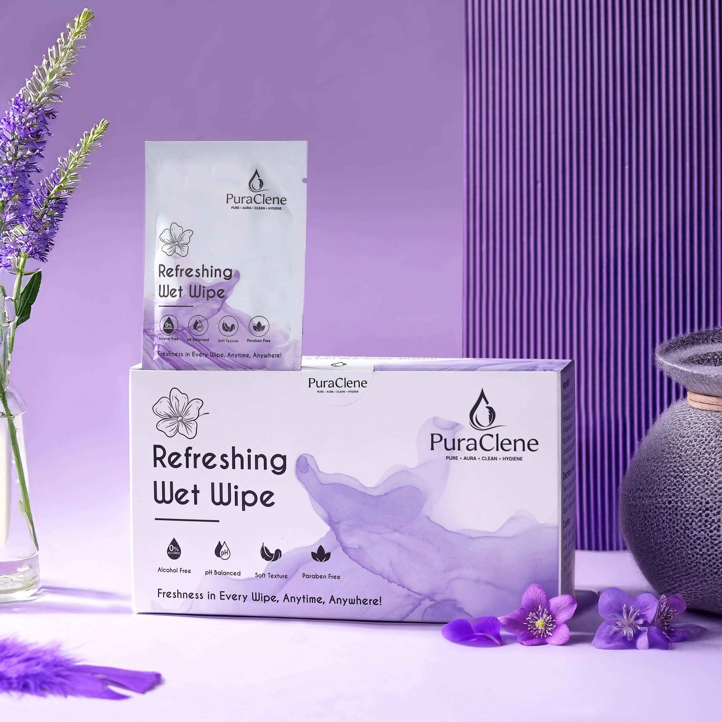 Refreshing Wet Wipe - Lavender (50 Pcs)